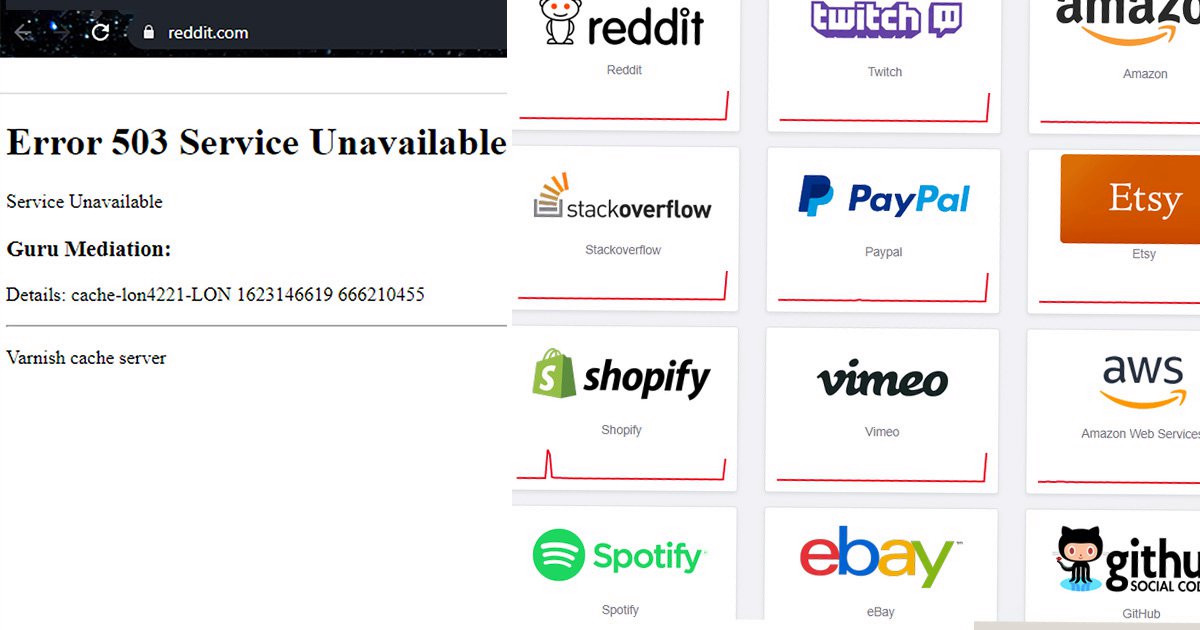 Fastly 503 error: Reddit, Twitch, Amazon, Guardian and gov sites down | Metro News