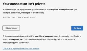 Sharepoint TLS error message